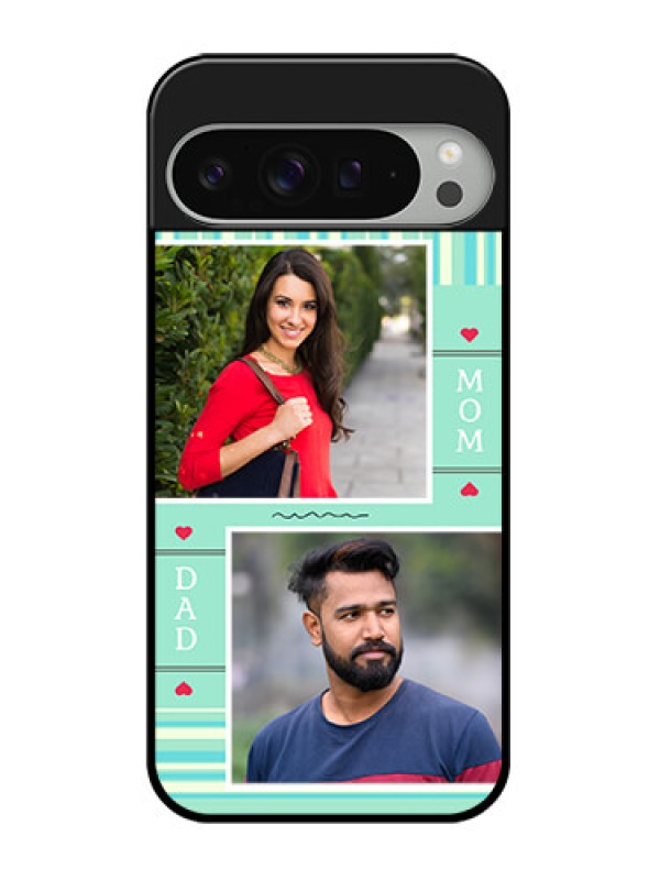 Custom Google Pixel 9 Pro Xl Custom Glass Phone Case - Mom and Dad Pic Design