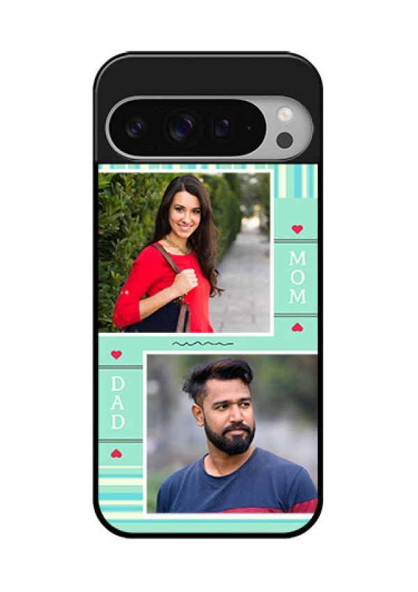 Google Pixel 9 Pro Xl Custom Glass Phone Case - Mom and Dad Pic Design