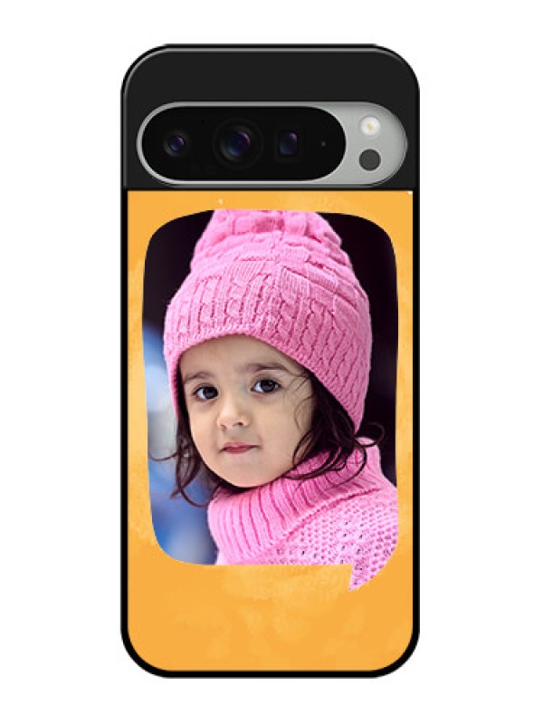 Custom Google Pixel 9 Pro Xl Custom Glass Phone Case - Water Color Design With Bird Icons