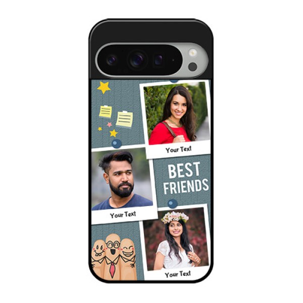 Google Pixel 9 Pro Xl Custom Glass Phone Case - Sticky Frames And Friendship Design
