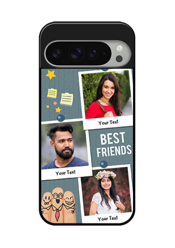Google Pixel 9 Pro Xl Custom Glass Phone Case - Sticky Frames And Friendship Design