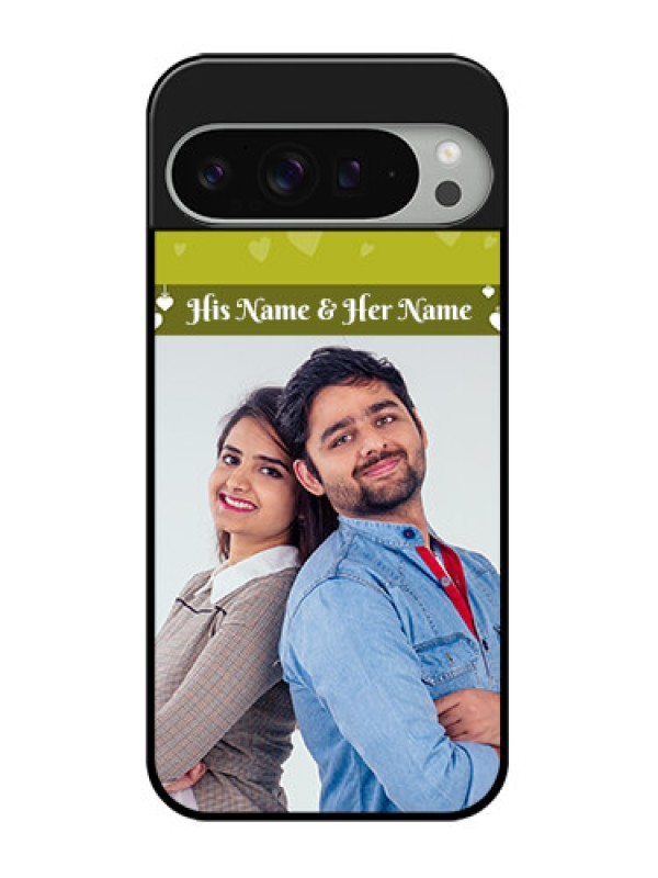 Custom Google Pixel 9 Pro Xl Custom Glass Phone Case - You and Me Heart Design