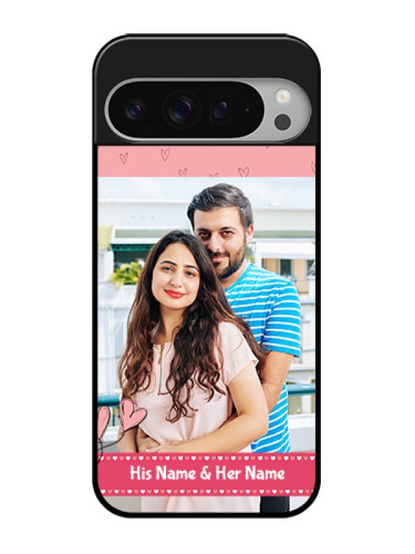 Custom Google Pixel 9 Pro Xl Custom Glass Phone Case - Love Design Peach Color