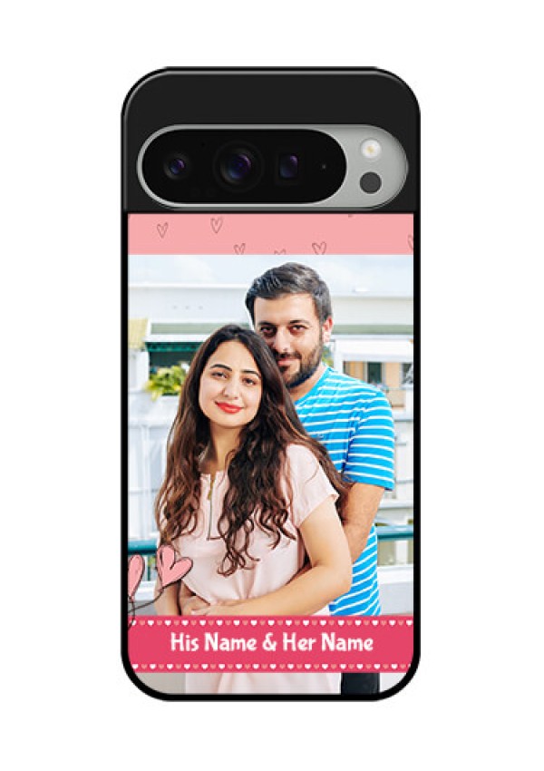 Google Pixel 9 Pro Xl Custom Glass Phone Case - Love Design Peach Color