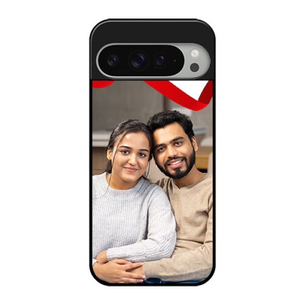 Google Pixel 9 Pro Xl Custom Glass Phone Case - Red Ribbon Frame Design