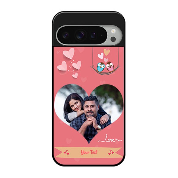 Google Pixel 9 Pro Xl Custom Glass Phone Case - Peach Color Love Design