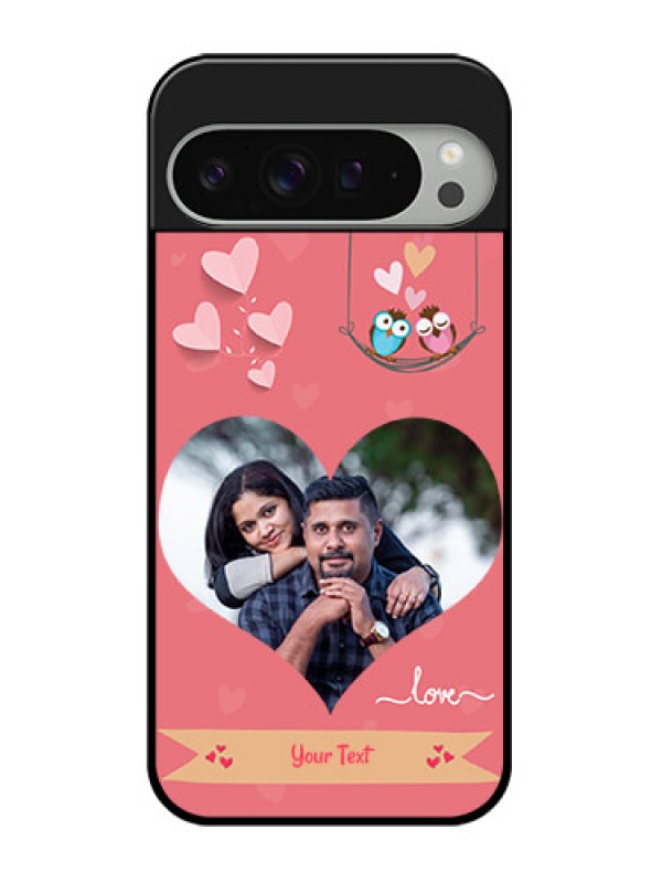 Custom Google Pixel 9 Pro Xl Custom Glass Phone Case - Peach Color Love Design