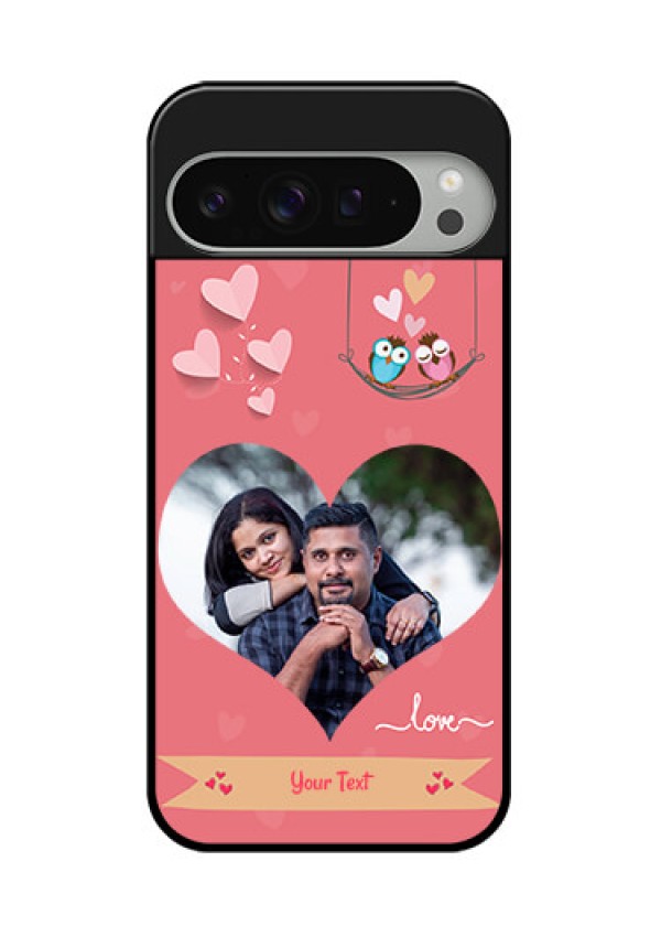 Google Pixel 9 Pro Xl Custom Glass Phone Case - Peach Color Love Design