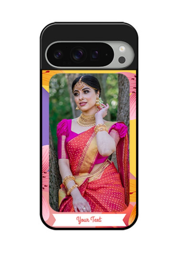 Google Pixel 9 Pro Xl Custom Glass Phone Case - 3 Image With Vintage Floral Design