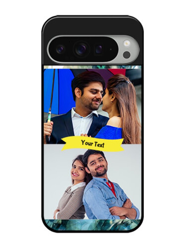 Custom Google Pixel 9 Pro Xl Custom Glass Phone Case - Image With Boho Peacock Feather Design