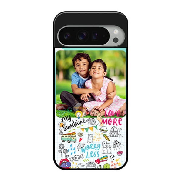 Google Pixel 9 Pro Xl Custom Glass Phone Case - Doodle Love Design