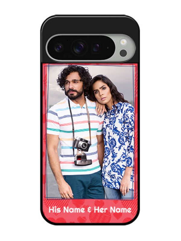 Custom Google Pixel 9 Pro Xl Custom Glass Phone Case - With Red Heart Symbols Design