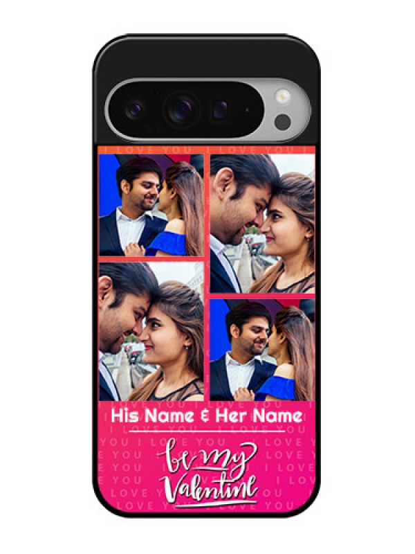 Custom Google Pixel 9 Pro Xl Custom Glass Phone Case - I Love You Pink Design