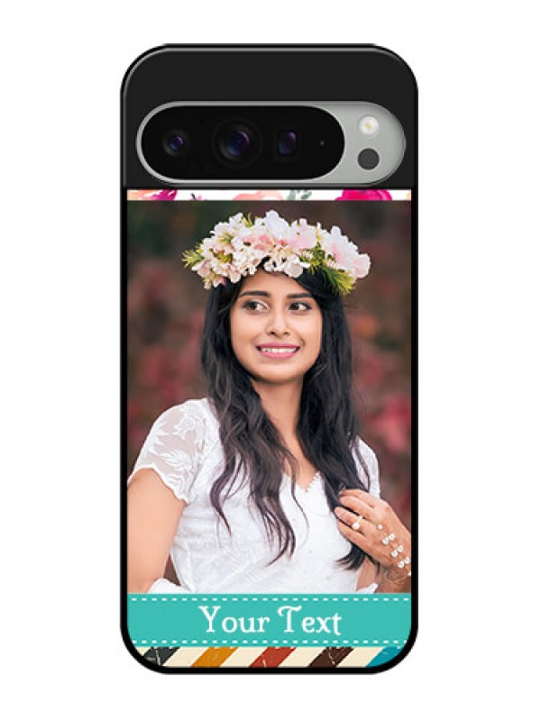 Custom Google Pixel 9 Pro Xl Custom Glass Phone Case - Water Colors Floral Design