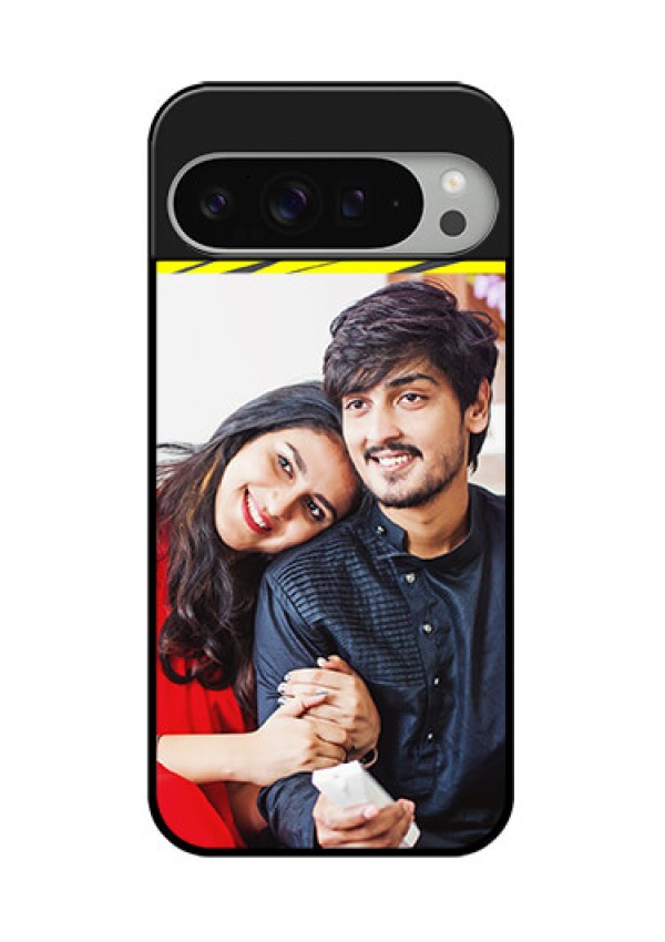 Google Pixel 9 Pro Xl Custom Glass Phone Case - Yellow Abstract Design