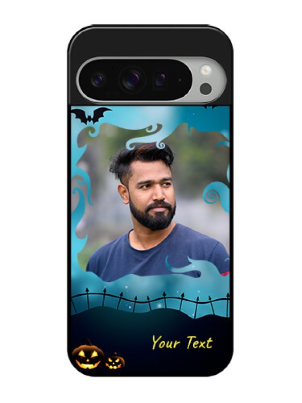 Custom Google Pixel 9 Pro Xl Custom Glass Phone Case - Halloween Frame Design