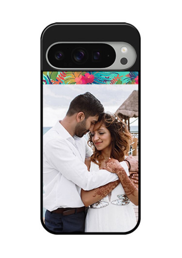 Google Pixel 9 Pro Xl Custom Glass Phone Case - Watercolor Floral Design