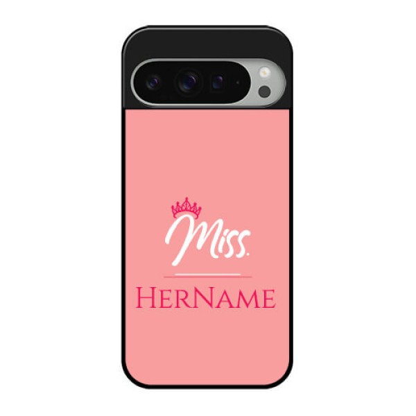 Google Pixel 9 Pro Xl Custom Glass Phone Case - Mrs With Name Design