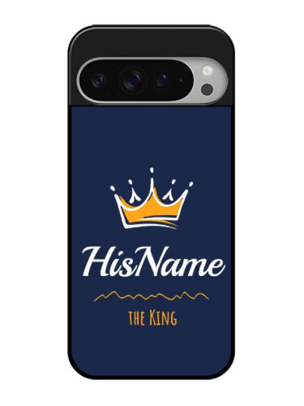 Custom Google Pixel 9 Pro Xl Custom Glass Phone Case - King With Name Design