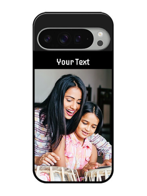 Custom Google Pixel 9 Pro Xl Custom Glass Phone Case - Photo With Name Design