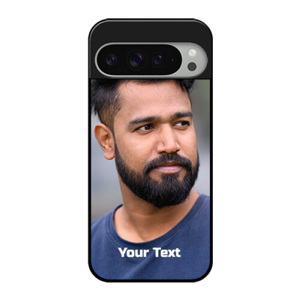 Google Pixel 9 Pro Xl Custom Glass Phone Case - Photo With Text Design