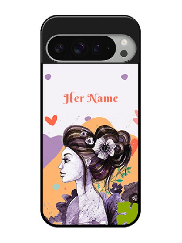 Custom Google Pixel 9 Pro Xl Custom Glass Phone Case - Woman And Nature Design