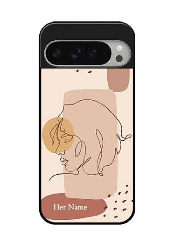 Google Pixel 9 Pro Xl Custom Glass Phone Case - Calm Woman Line Art Design