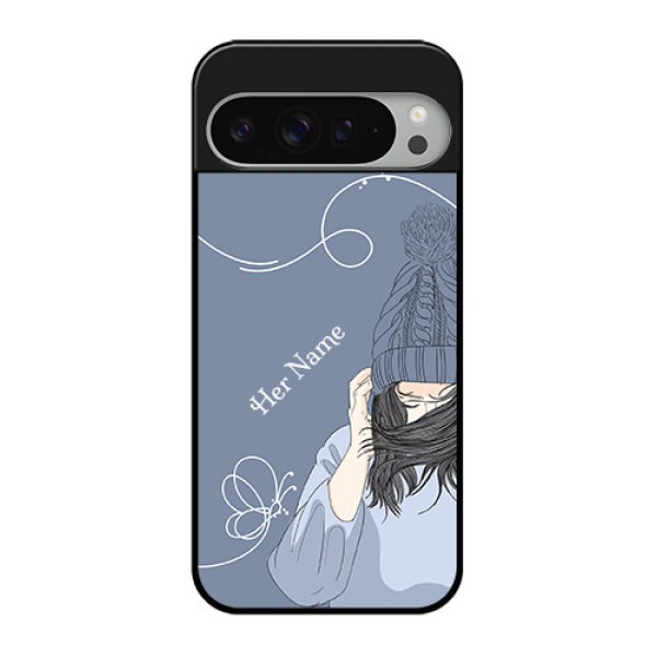 Google Pixel 9 Pro Xl Custom Glass Phone Case - Girl In Winter Outfit Design