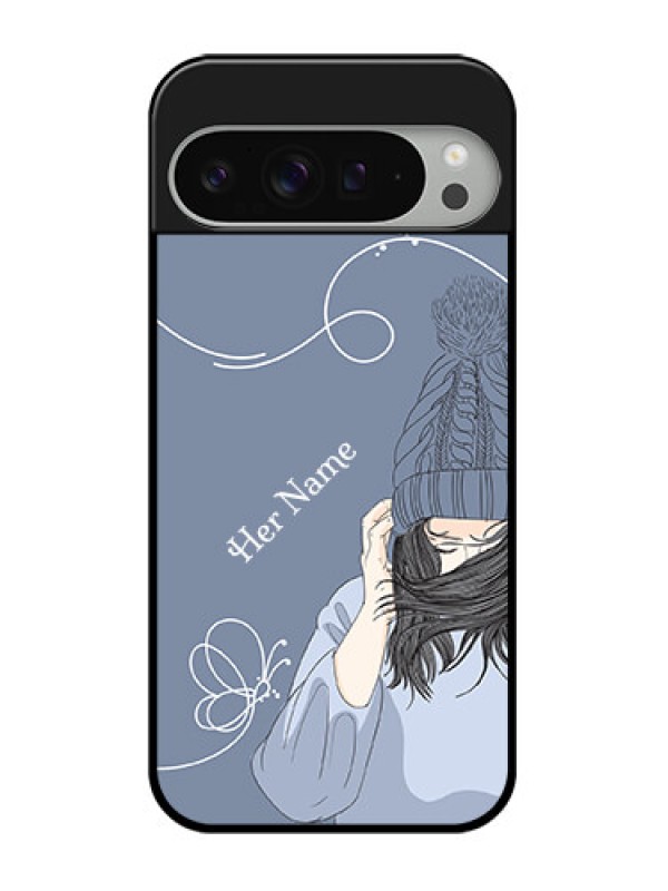 Custom Google Pixel 9 Pro Xl Custom Glass Phone Case - Girl In Winter Outfit Design