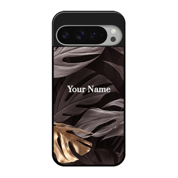 Google Pixel 9 Pro Xl Custom Glass Phone Case - Wild Leaves Digital Paint Design