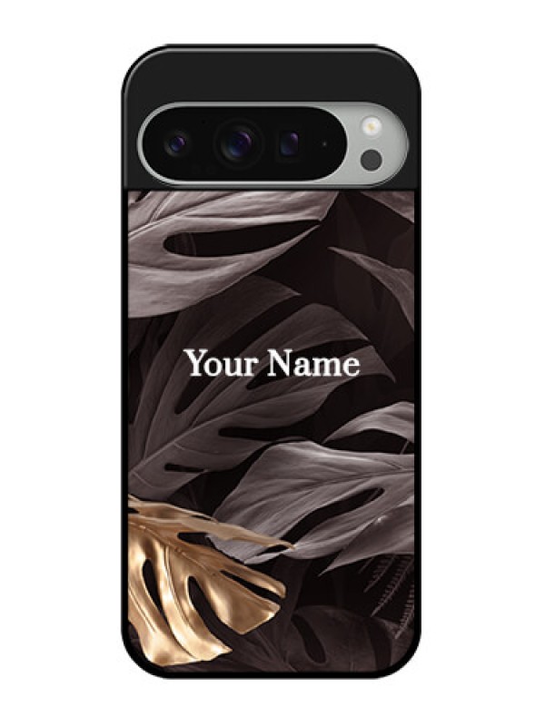 Custom Google Pixel 9 Pro Xl Custom Glass Phone Case - Wild Leaves Digital Paint Design