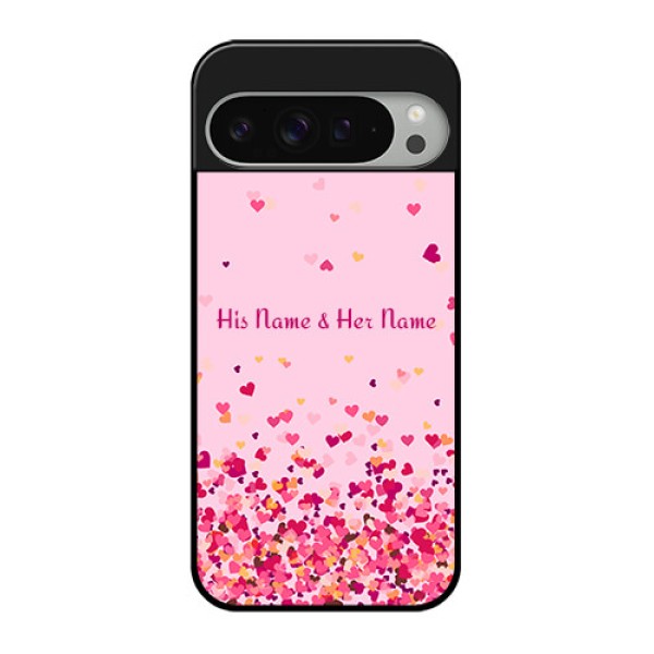 Google Pixel 9 Pro Xl Custom Glass Phone Case - Floating Hearts Design