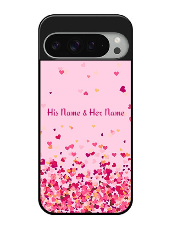 Custom Google Pixel 9 Pro Xl Custom Glass Phone Case - Floating Hearts Design