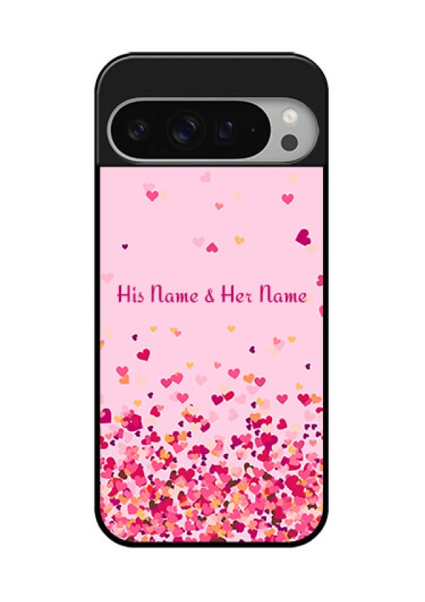 Google Pixel 9 Pro Xl Custom Glass Phone Case - Floating Hearts Design