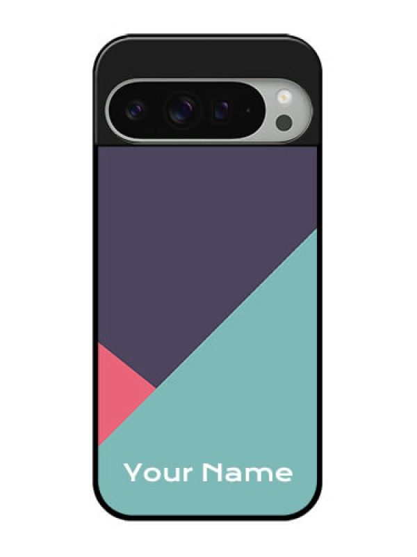 Custom Google Pixel 9 Pro Xl Custom Glass Phone Case - Tri Color Abstract Design