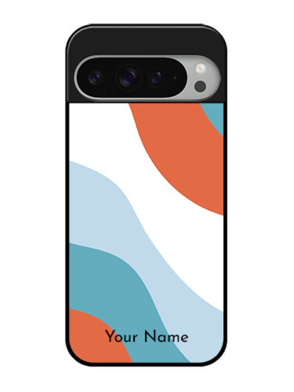 Custom Google Pixel 9 Pro Xl Custom Glass Phone Case - Coloured Waves Design