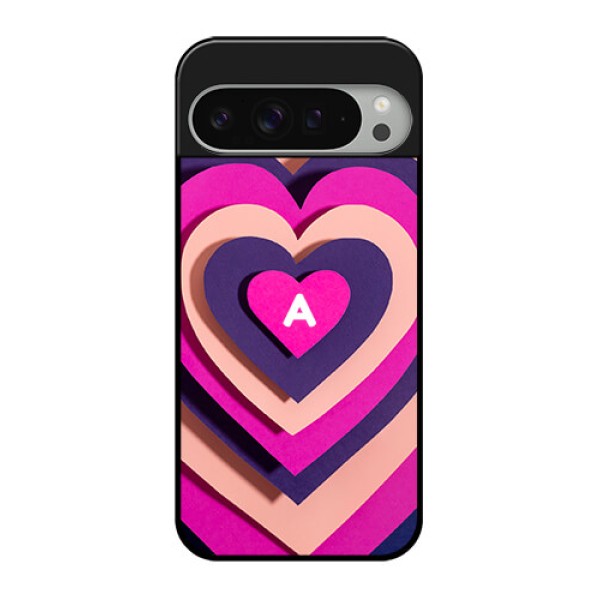 Google Pixel 9 Pro Xl Custom Glass Phone Case - Cute Heart Pattern Design