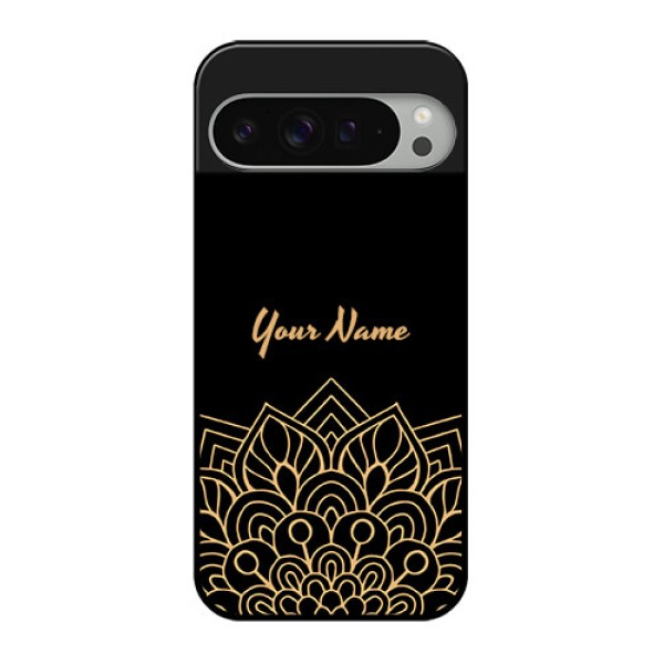 Google Pixel 9 Pro Xl Custom Glass Phone Case - Golden Mandala Design