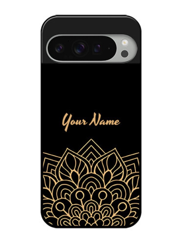 Custom Google Pixel 9 Pro Xl Custom Glass Phone Case - Golden Mandala Design