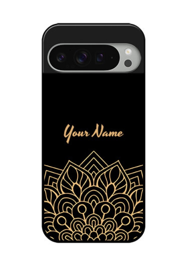 Google Pixel 9 Pro Xl Custom Glass Phone Case - Golden Mandala Design