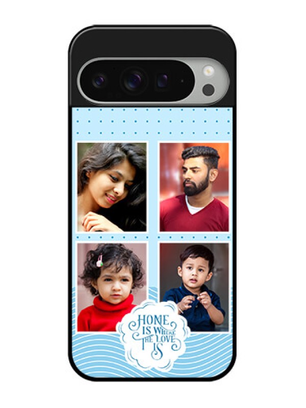 Custom Google Pixel 9 Pro Xl Custom Glass Phone Case - Cute Love Quote With 4 Pic Upload Design