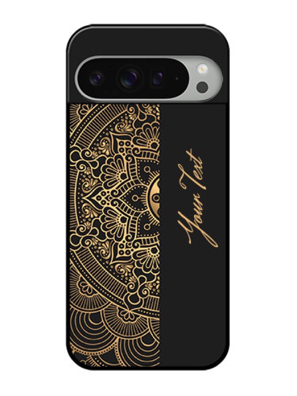 Custom Google Pixel 9 Pro Xl Custom Glass Phone Case - Mandala Art With Custom Text Design