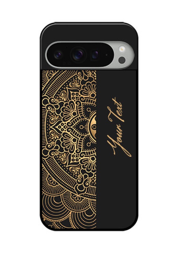 Google Pixel 9 Pro Xl Custom Glass Phone Case - Mandala Art With Custom Text Design