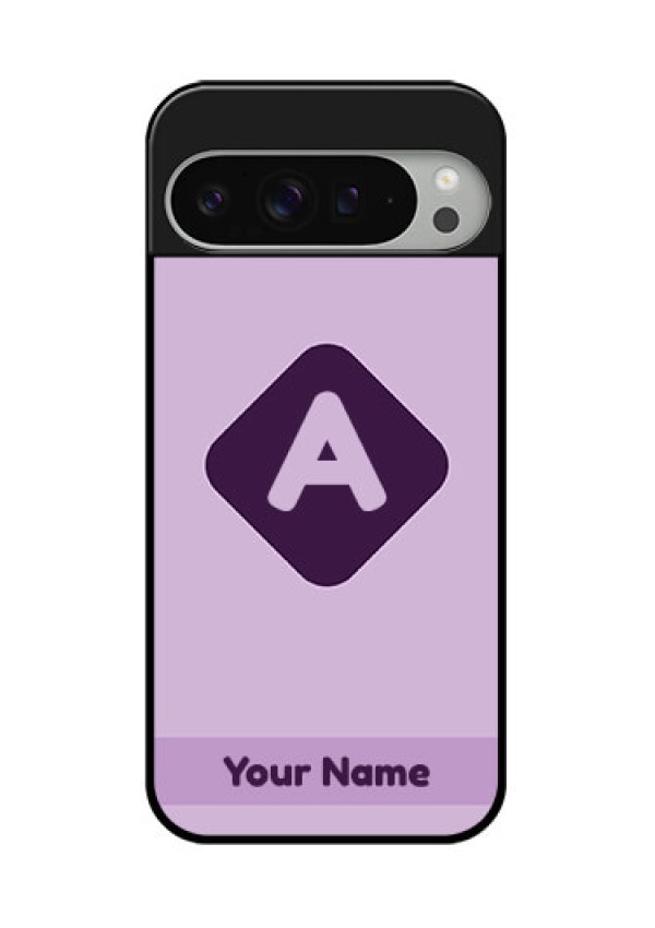 Google Pixel 9 Pro Xl Custom Glass Phone Case - Custom Letter In Curved Badge Design