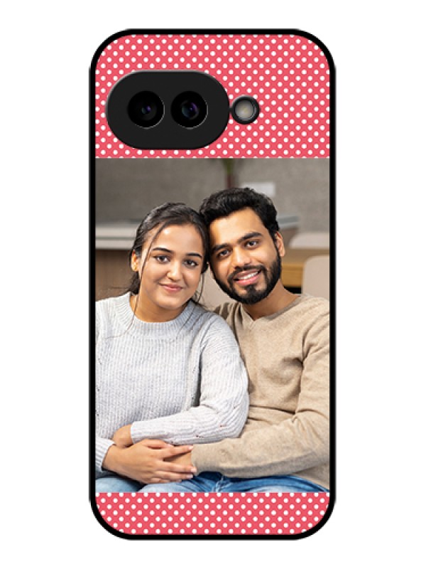 Custom Pixel 9A 5G Custom Glass Phone Case - White Dotted Design