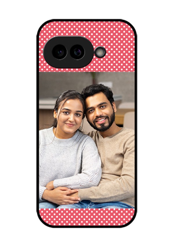Pixel 9A 5G Custom Glass Phone Case - White Dotted Design