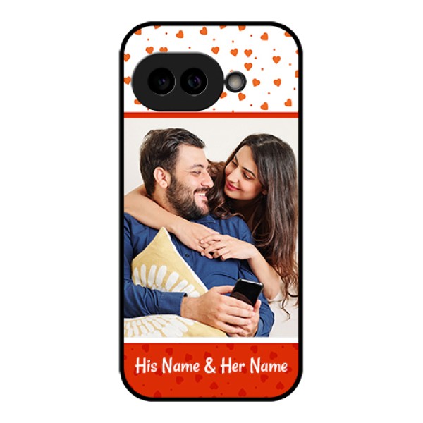 Pixel 9A 5G Custom Glass Phone Case - Orange Love Symbol Design