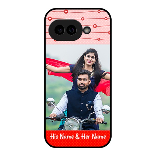 Pixel 9A 5G Custom Glass Phone Case - Red Pattern Case Design