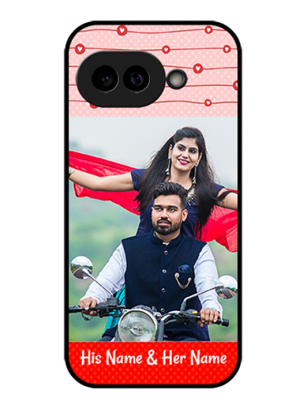 Custom Pixel 9A 5G Custom Glass Phone Case - Red Pattern Case Design