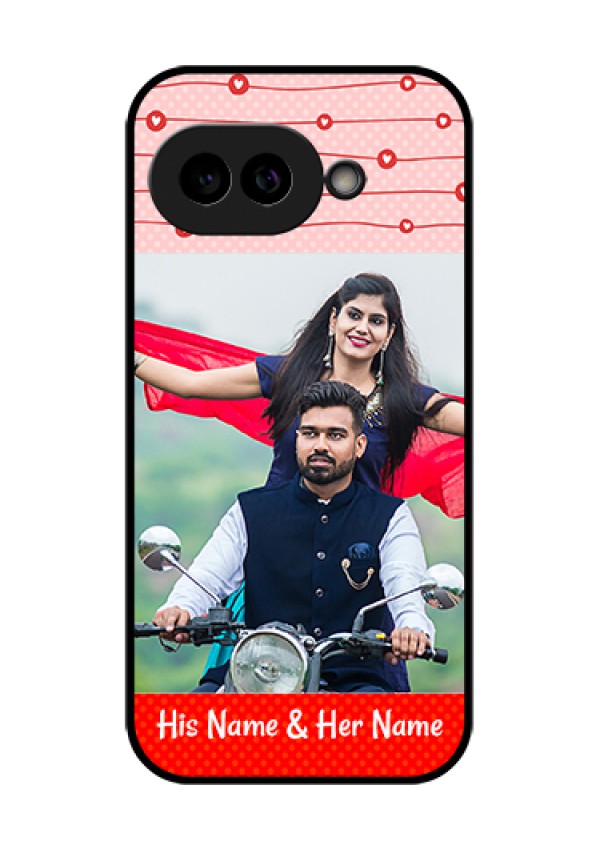 Pixel 9A 5G Custom Glass Phone Case - Red Pattern Case Design